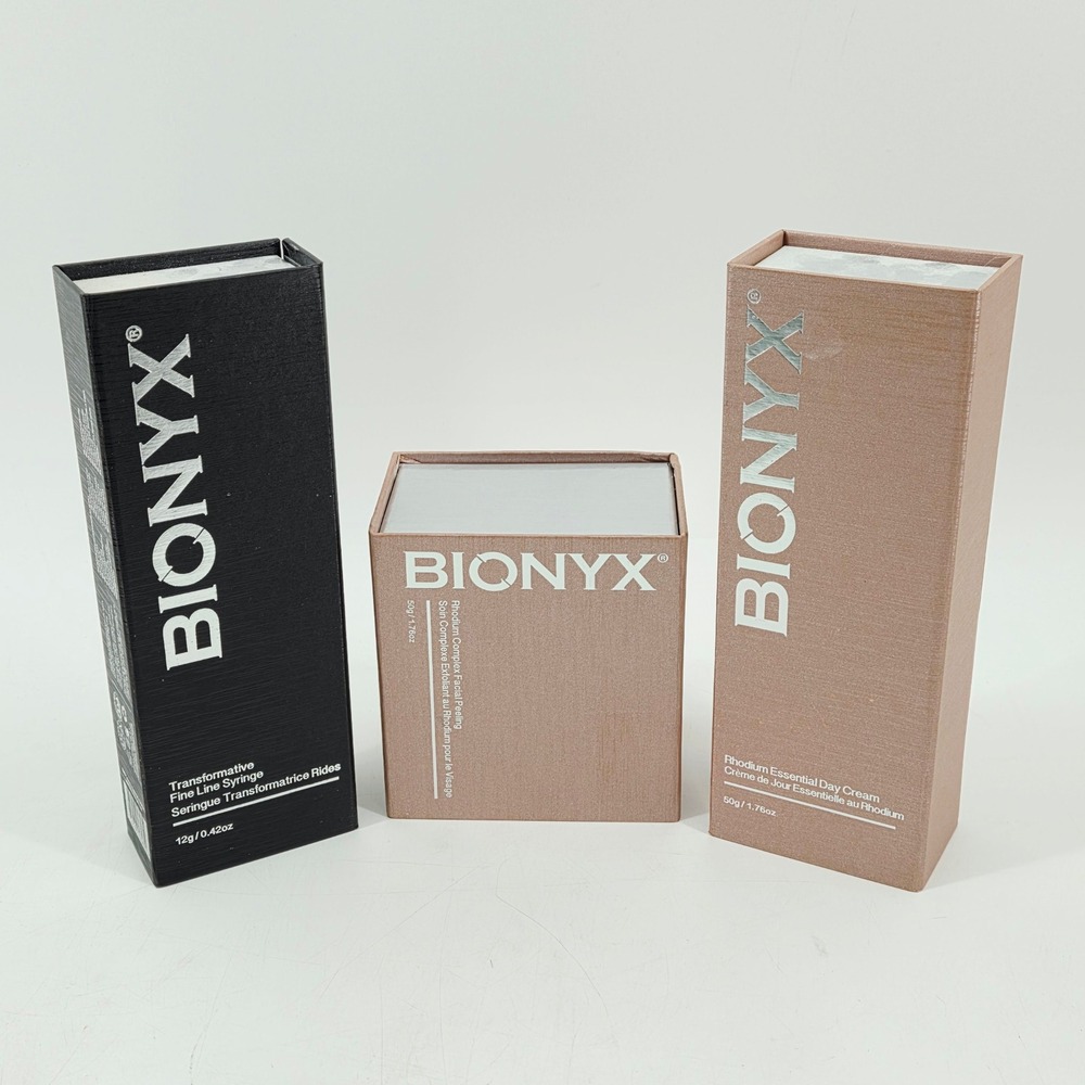 Bionyx Rhodium Skincare Set Day Cream Facial Peeling Fine Line Syringe 3pc NOB